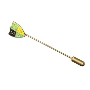 Vintage Crest Shield Stick Pin Lapel Pin Tie Tack‎ Gold Tone Heraldic